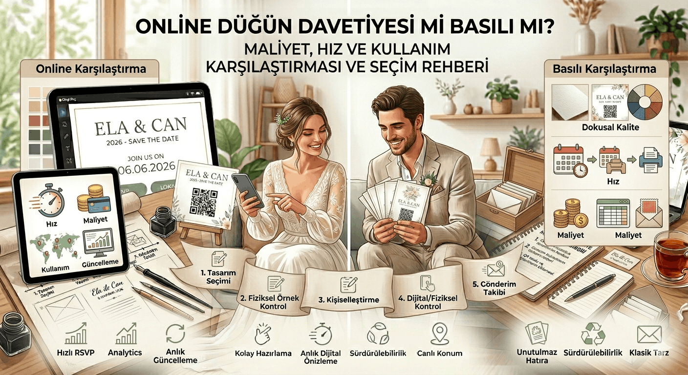 Online mı Basılı mı? Düğün Davetiyesi Karşılaştırması