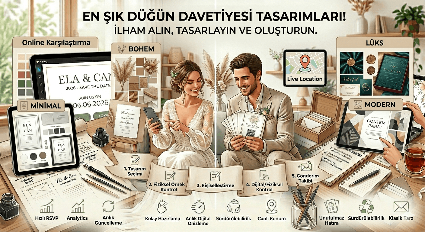 Modern Düğün Davetiyesi Tasarım Fikirleri (2026)