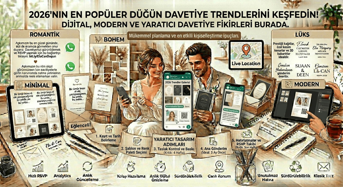 2026 Düğün Davetiye Trendleri (En Popüler 10 Trend)