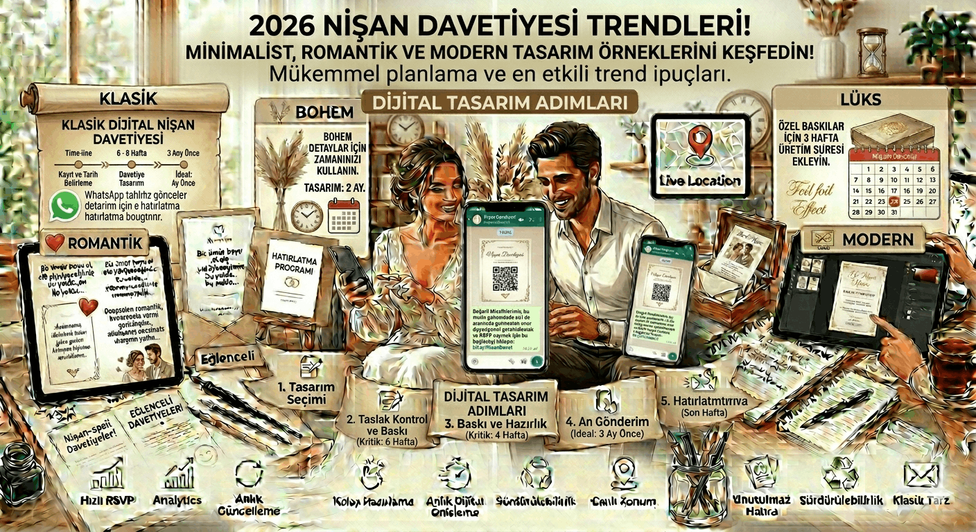 Nişan Davetiyesi Tasarım Örnekleri ve Trendler 2026